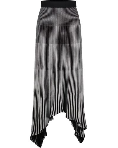 SIRAPOP Pleated Knit Skirt - Gray