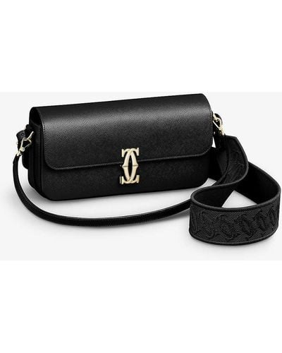 Cartier C De Leather Cross-body Bag - Black