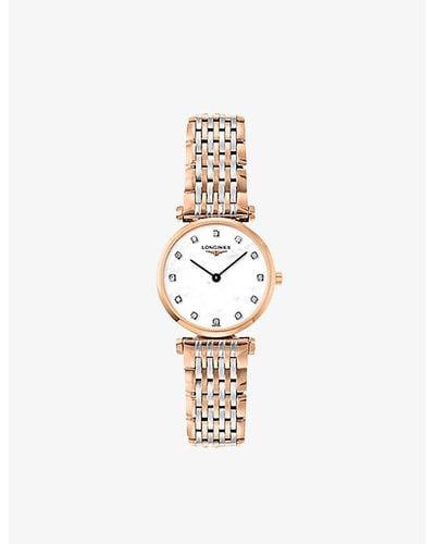 Longines L42091977 La Grande Classique Rose Gold-plated, And Diamond Watch - White