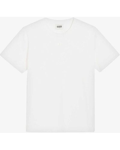 Claudie Pierlot Teecha Embroidered-logo Short-sleeve Cotton T-shirt - White