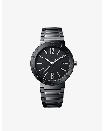 BVLGARI Unisex Stainless-steel Quartz Watch - Black