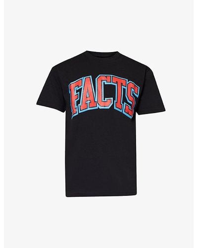 Market X Npr Facts Brand-print Cotton-jersey T-shirt - Black