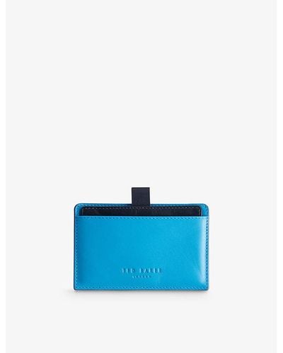 Ted Baker Cody Logo-debossed Leather Pull-out Wallet - Blue