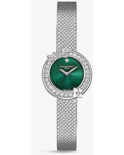 Chaumet Hortensia Eden Stainless-steel And 0.56ct Diamond Quartz Watch - Green