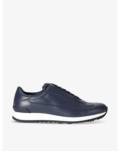 John Lobb Lift Lace-up Leather Low-top Sneakers - Blue