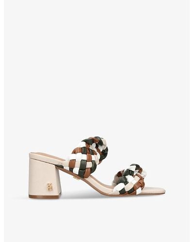KG by Kurt Geiger Sofie Braided-strap Faux-leather Heeled Sandals - Multicolor