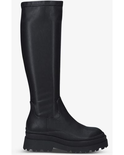 ALDO Majorr Lug-sole Faux-leather Knee-high Boots - Black