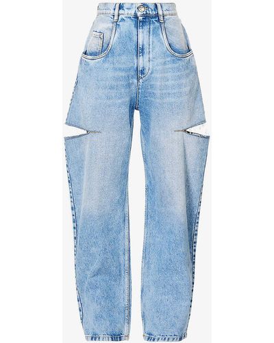 Maison Margiela Icons Cut-out Straight-leg High-rise Jeans - Blue