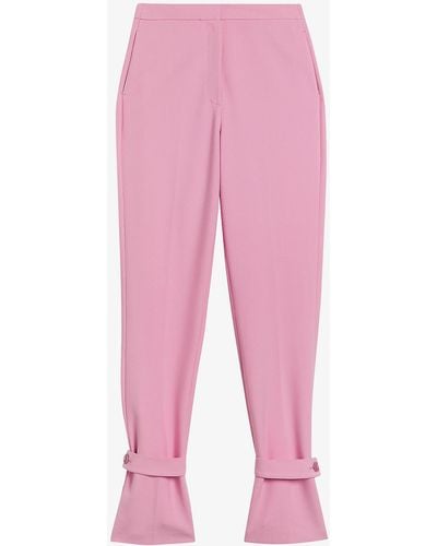 Ted Baker Aleksit Ankle-strap High-rise Stretch-woven Trousers - Pink