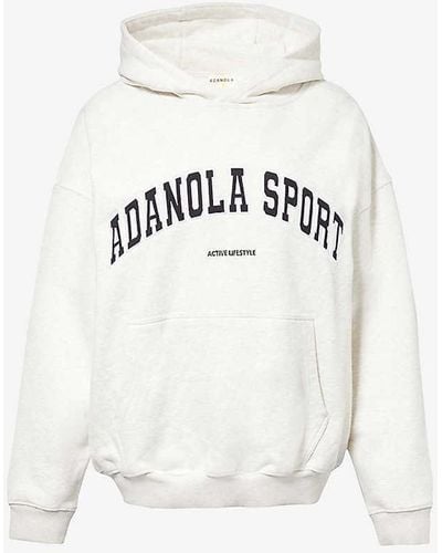 ADANOLA Logo-embroidered Oversized Organic-cotton Hoody - White