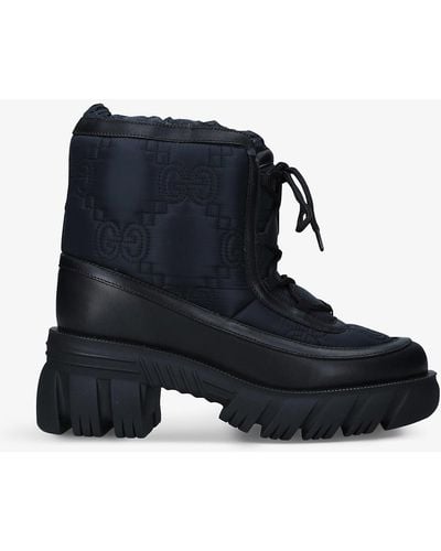 Gucci Romance GG Faux-leather Snow Boots - Black