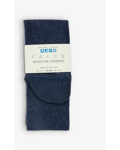 FALKE Sensitive London Stretch-cotton-blend Socks - Blue