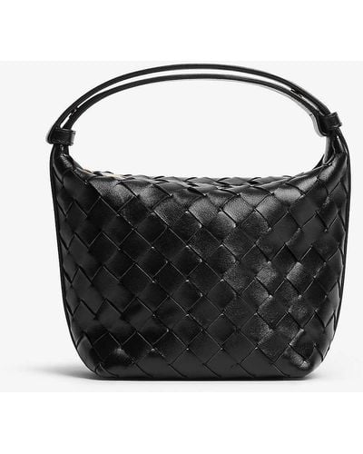Bottega Veneta Wallace Micro Leather Hobo Bag - Black