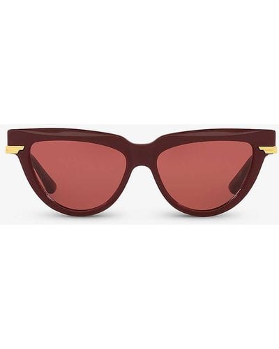 Bottega Veneta 6j000421 Bv1265s Cat Eye-frame Acetate Sunglasses - Pink