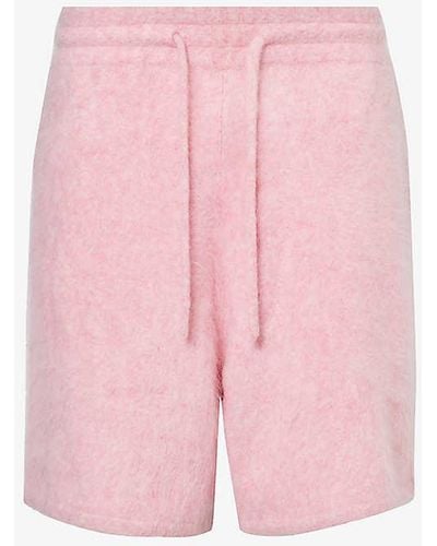 Cole Buxton Super Alpaca Relaxed-fit Stretch Alpaca-wool-blend Shorts - Pink