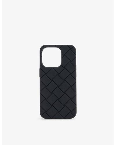 Bottega Veneta Intrecciato Iphone 14 Pro Max Rubber Phone Case - Black