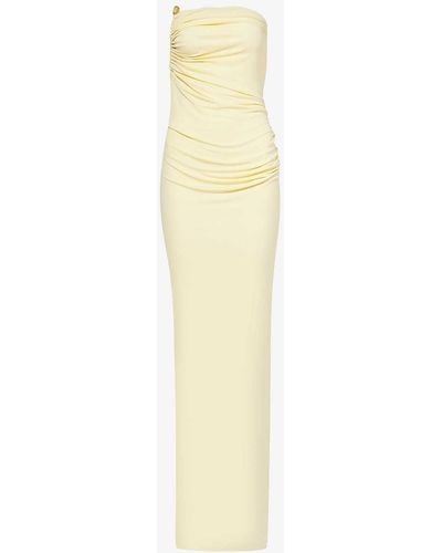 Christopher Esber Odessa Asymmetric Slim-fit Woven Maxi Dress - White