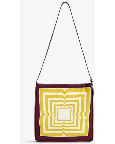 Dries Van Noten Abstract-pattern Adjustable-strap Woven Tote Bag - Metallic