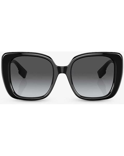 Burberry Be4371 Helena Square-frame Acetate Sunglasses - Black