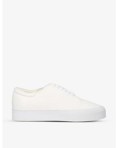 The Row Marie H Lace-up Leather Trainers - White