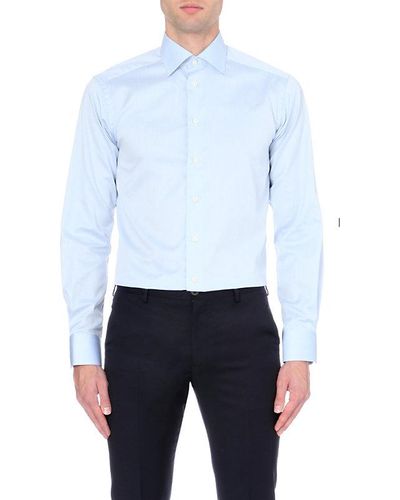 Eton Slim-fit Cotton-twill Shirt - Blue