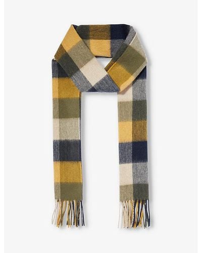 Barbour Checked Tasselled-trim Wool Scarf - Multicolor