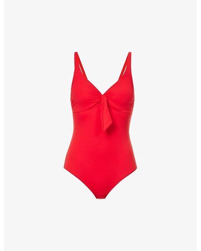 Melissa Odabash Lisbon Bow-embellished Swimsuit - Red