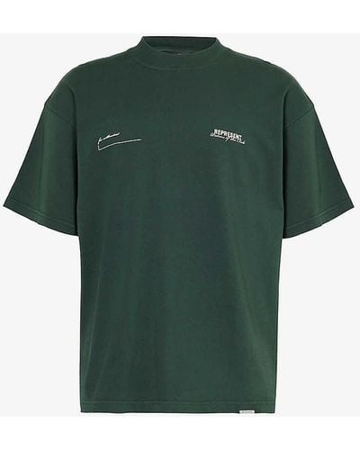 Represent Patron Of The Club Brand-print Cotton-jersey T-shirt X - Green