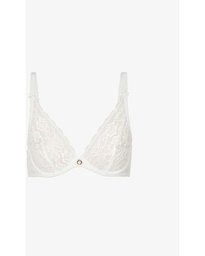 Aubade Rosessence Stretch-lace Underwired Plunge Bra - Multicolour
