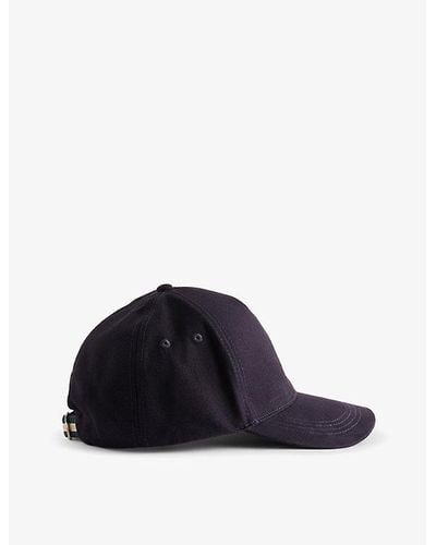 Ted Baker Vy Sammss Striped-trim Woven Cap - Blue