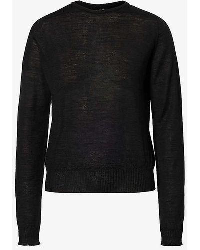 Rick Owens Round-neck Relaxed-fit Wool Jumper X - Black