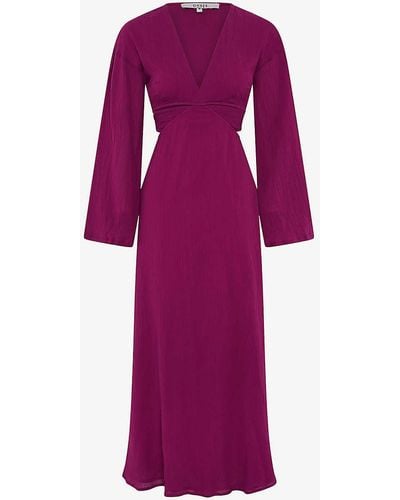 OMNES Orla Cut-out Cotton Maxi Dress - Purple