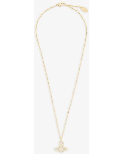 Vivienne Westwood Carmela Brass And Cubic Zirconia Necklace - White