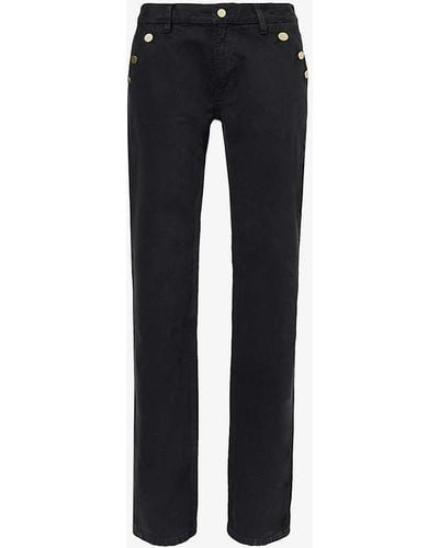 Filippa K Button-embellished Straight-leg Mid-rise Denim Jeans - Black