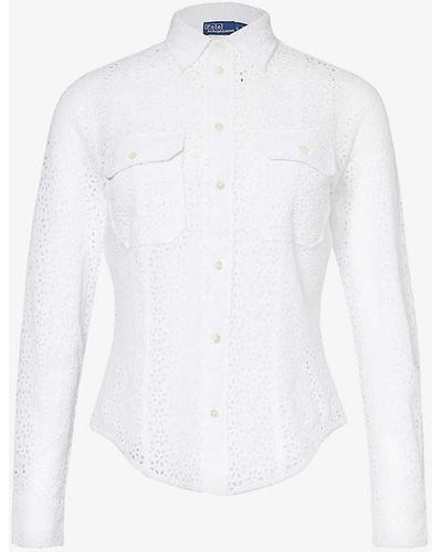 Polo Ralph Lauren Broderie-anglaise Linen Shirt - White