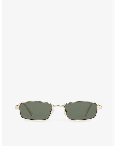 Le Specs Bizarro Rectangle-frame Metal Sunglasses - Green