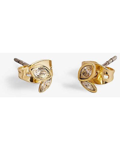 Ted Baker Butterfly Crystal-embellished Brass Earrings - White