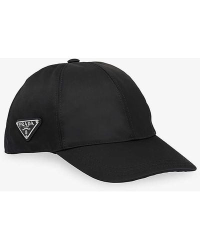 Prada Logo-plaque Recycled-nylon Baseball Cap - Black