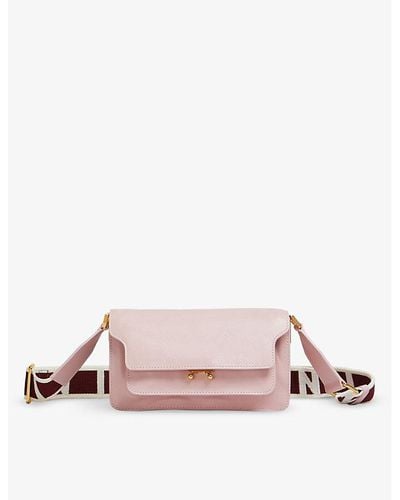 Marni East/west Soft Trunk Leather Shoulder Bag - Pink