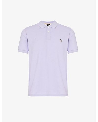 PS by Paul Smith Zebra-embroidered Regular-fit Cotton Polo Shirt Xx - Purple