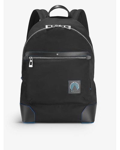 Montblanc Blue Spirit Logo-embellished Recycled-nylon Backpack - Multicolour