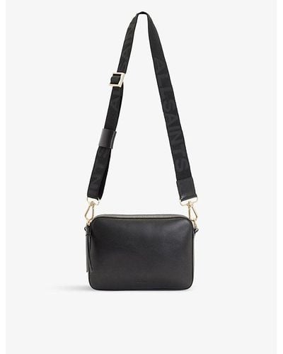 AllSaints Lucile Branded-strap Leather Cross-body Bag - Black