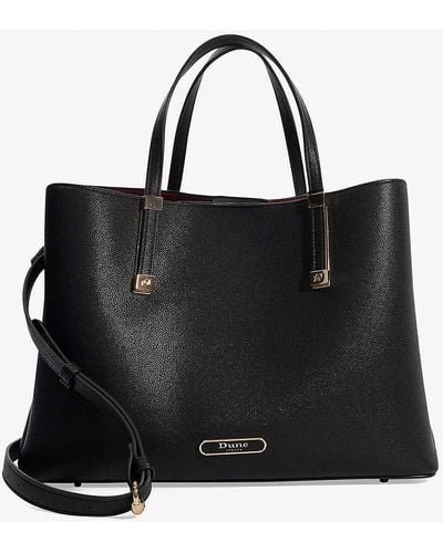 Dune Dorry Large Recycled Faux-leather Tote Bag - Black