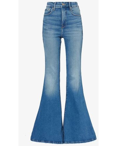 GOOD AMERICAN Super Bell Slim-fit High-rise Stretch-denim Blend Jeans - Blue