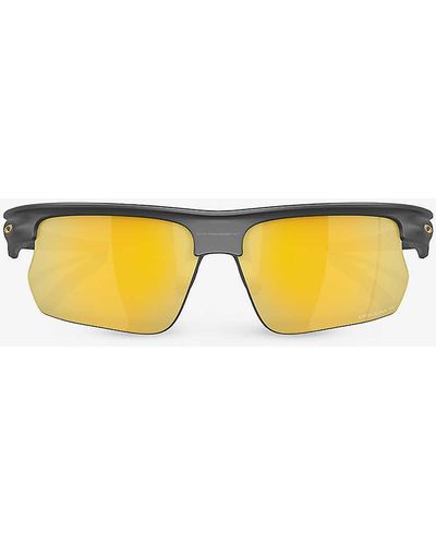 Oakley Oo9400 Bisphaera Rectangle-frame Acetate Sunglasses - Yellow