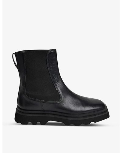 Whistles Kenton Square-toe Leather Chelsea Boots - Black