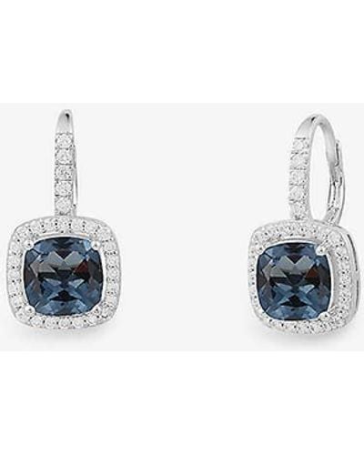 Apm Monaco Square Stirling- And Cubic Zirconia Earrings - White