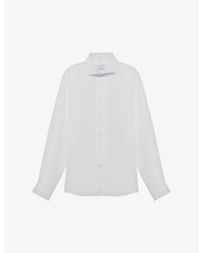 Reiss Ruban Regular-fit Long-sleeve Linen Shirt X - White