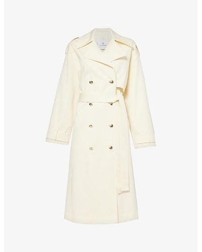 Anine Bing Layton Relaxed-fit Stretch-cotton Trench Coat - Natural