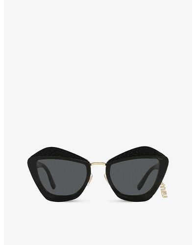 Miu Miu Mu01xs Butterfly-frame Acetate Sunglasses - Black